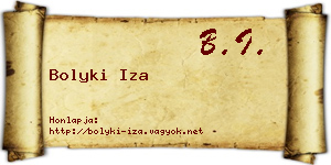 Bolyki Iza névjegykártya